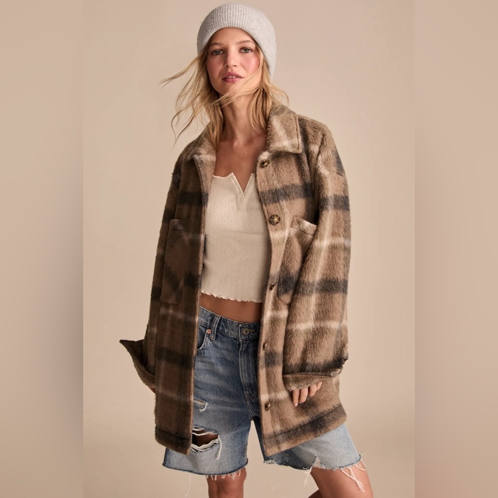 Lucky Brand Oversized Plaid Shirt Jacket XL
